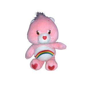 Care Bears Pink Cheer Bear-  7 inches Rainbow on Front